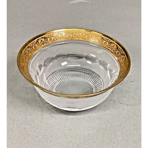 Rare Moser Crystal Dessert Bowl W/ Gold Rim - Vintage 1990